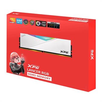 رم کامپیوتر DDR5 دو کاناله 6000 مگاهرتز CL30 ای دیتا مدل XPG Lancer RGB White ظرفیت 32 گیگابایت - 7