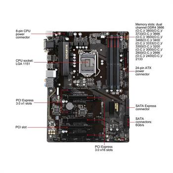 مادربرد گیگابایت مدل GA-Z270-HD3 سوکت 1151 - 7