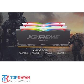 رم کامپیوتر او سی پی سی مدل X3 RGB Black DDR4 با حافظه 16 گیگابایت و فرکانس 4000 مگاهرتز - 2