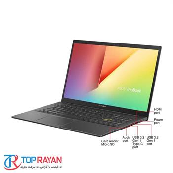 لپ تاپ ایسوس 15.6 اینچ مدل K513EQ Core i7-1165G7 8GB-1TB+256SSD-2GB - 3