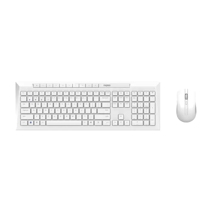 کیبورد و ماوس بی سیم رپو مدل 8210M White با حروف فارسی
