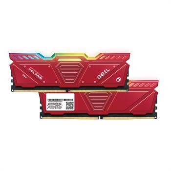 رم کامپیوتر DDR5 دو کاناله 5600 مگاهرتز CL38 گیل Polaris RGB (Red) ظرفیت 32 گیگابایت