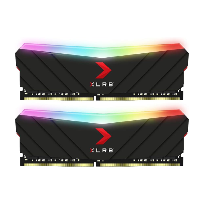 رم کامپیوتر DDR4 دو کاناله 3200 مگاهرتز CL16 پی‌ ان‌ وای XLR8 Gaming RGB ظرفیت 16 گیگابایت
