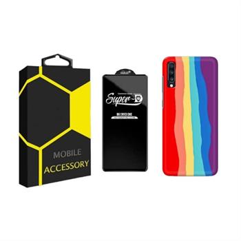 کاور مدل Rainbow مناسب برای گوشی موبایل سامسونگ Galaxy A70 / A70s به همراه محافظ صفحه نمایش