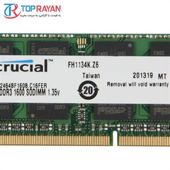 رم لپ تاپ DDR3 کروشیال  PC3L 12800S ظرفیت 8 گیگابایت              - 3