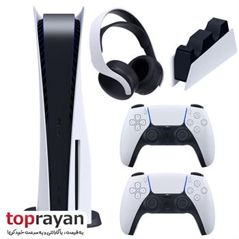 مجموعه کنسول بازی سونی مدل PlayStation 5 Drive ظرفیت 825 گیگابایت به همراه هدست و پایه شارژر و دسته اضافی - 3