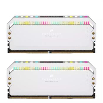 رم کامپیوتر DDR5 دو کاناله 5200 مگاهرتز CL40 کورسیر سفید مدل DOMINATOR PLATINUM RGB ظرفیت 32 گیگابایت