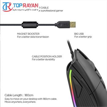 ماوس باسیم گیمینگ فنتک مدل HERO UX1 - 8