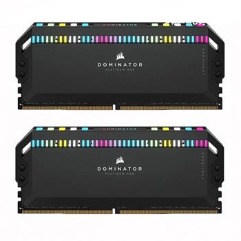 رم کورسیر دومیناتور مشکی DOMINATOR PLATINUM RGB 64GB 32GBx2 6400MHz Cl32 DDR5 - 2