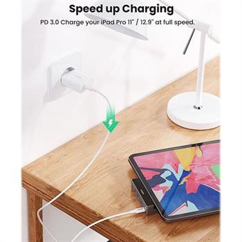کابل تبدیل 5 in 1 black Usb type C به 2 x Usb A + HDMI + 100W PD + 3.5mm Audio Port + STAND DOCK  مدل CM317 - 3