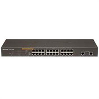 سوییچ 24 پورت مگابیتی، غیر مدیریتی و رکمونت دی-لینک مدل DES-1026G با دو پورت گیگابیتی