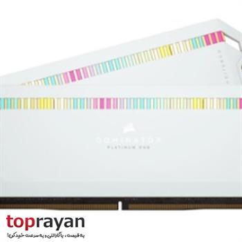 رم کامپیوتر DDR5 دو کاناله 5200 مگاهرتز CL40 کورسیر سفید مدل DOMINATOR PLATINUM RGB ظرفیت 32 گیگابایت - 2