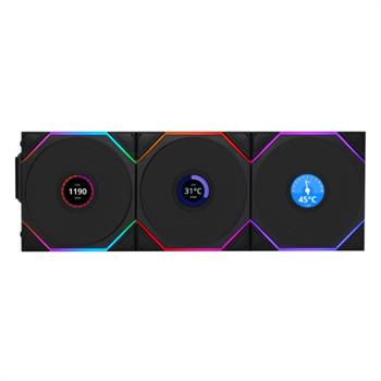 فن کیس لیان لی UNI FAN TL120 LCD Wireless Black بسته 3 عددی - 4