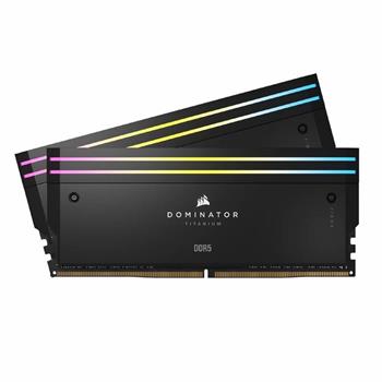 رم کامپیوتر DDR5 دو کاناله 6000 مگاهرتز CL30 کورسیر Dominator Titanium RGB AMD Z30 ظرفیت 32 گیگابایت