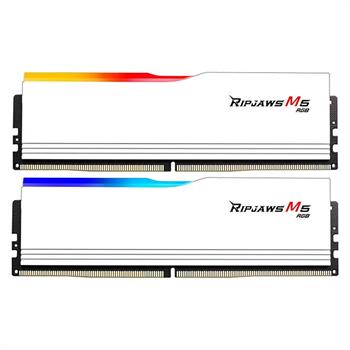 رم کامپیوتر DDR5 دو کاناله 6000 مگاهرتز CL36 جی اسکیل RipJaws M5 RGB White ظرفیت 32 گیگابایت