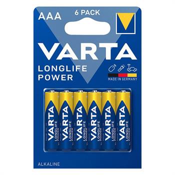 باتری نیم قلمی وارتا Longlife Power 6AAA بسته 6 عددی