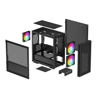 کیس دیپ کول مدل آر جی بی  مشکی CH360  - 4