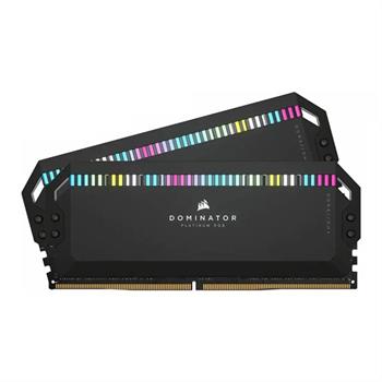رم کورسیر دومیناتور مشکی DOMINATOR PLATINUM RGB 64GB 32GBx2 6400MHz Cl32 DDR5