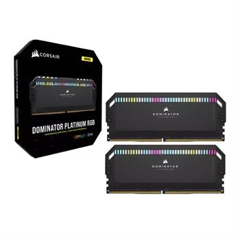 رم کورسیر دومیناتور مشکی DOMINATOR PLATINUM RGB 64GB 32GBx2 6400MHz Cl32 DDR5 - 4