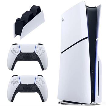 کنسول بازی سونی PlayStation 5 Slim ظرفیت یک ترابایت ریجن 2016A اروپا | همراه دسته اضافه و پایه شارژر