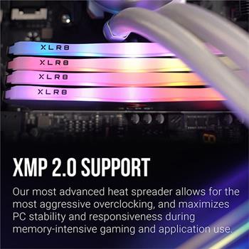 رم سفید پی‌ ان‌ وای 16 گیگابایت PNY XLR8 RGB white 3200MHz D4 - 6