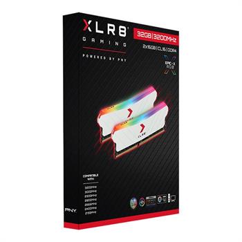 رم سفید پی‌ ان‌ وای 16 گیگابایت PNY XLR8 RGB white 3200MHz D4 - 5