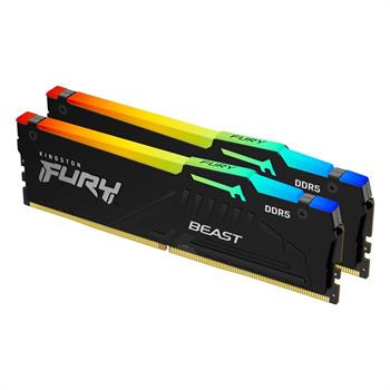 رم کامپیوتر کینگستون مشکی مدل DDR5 Fury Beast دو کاناله 5200 مگاهرتز CL36 ظرفیت 64 گیگابایت - 2