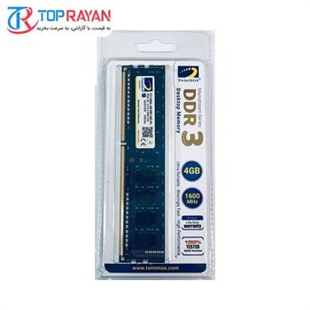 رم دسکتاپ DDR3 تک کاناله 1600 مگاهرتز CL11 تواینموس مدل 9DXXCN4E ظرفیت 4 گیگابایت - 3