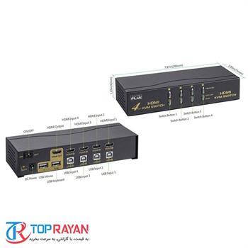 کی وی ام سوییچ ۴ پورت HDMI KVM کی نت پلاس مدل KPH۶۲۴ - 2