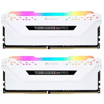 رم کورسیر سری VENGEANCE RGB PRO White DDR4 16GB 3600MHz CL18 Dual Channel