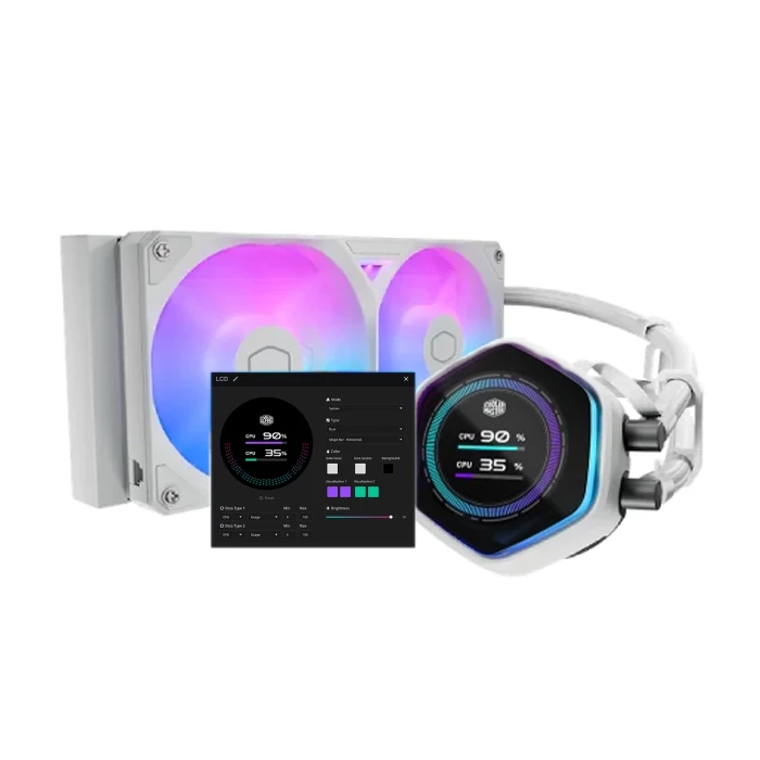 Cooler Master MASTERLIQUID 240mm ATMOS II White Liquid Cooler - 6