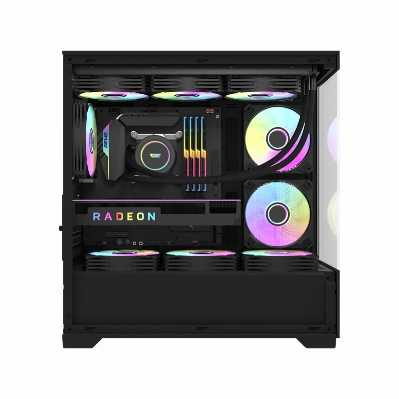 DarkFlash DK415P M-ATX Black Gaming Case - 3