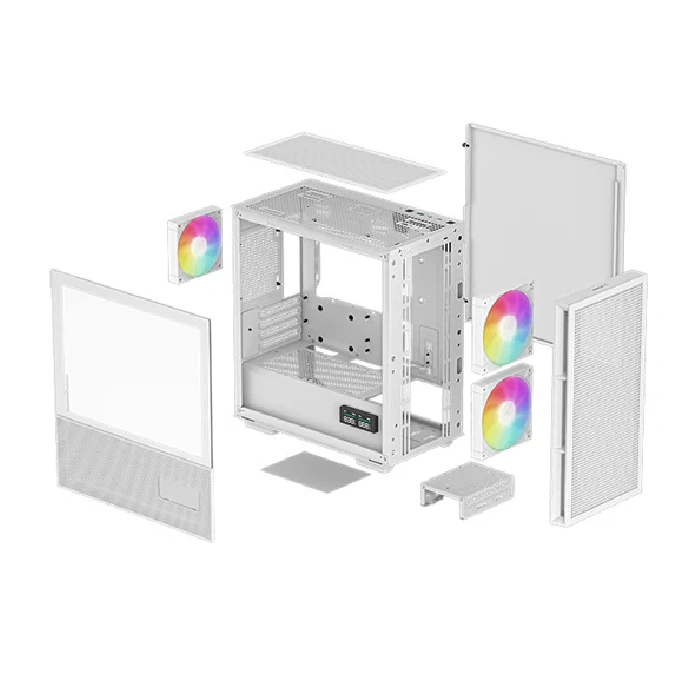 Deep Cool CH360 DIGITAL White M-ATX Airflow Case - 5