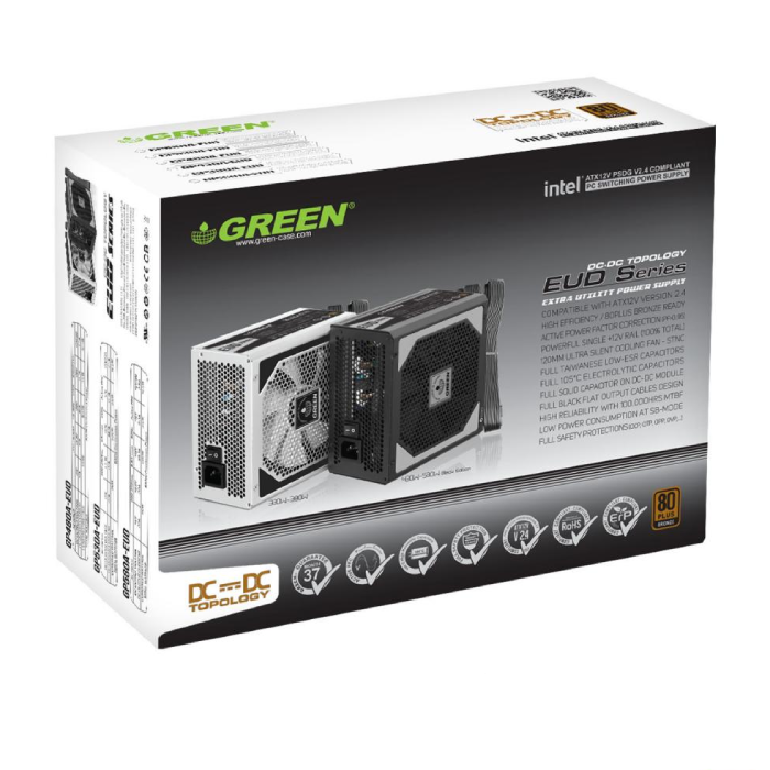 Green GP480A-EUD Semi Modular Computer Power Supply - 3