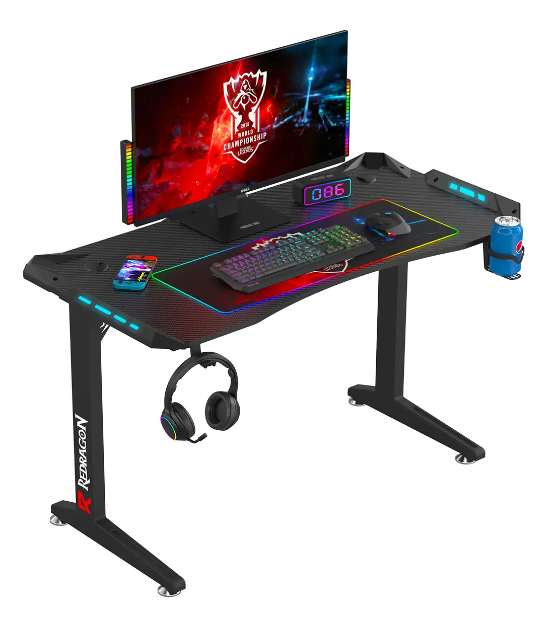 Redragon GD-3101BK 140cm LED Gaming Computer Desk - 8