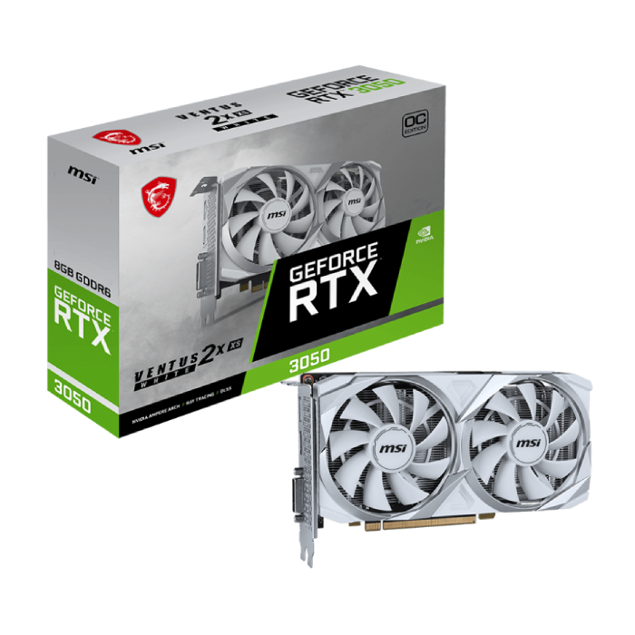 MSI GeForce RTX 3050 VENTUS 2X XS WHITE 8G OC GDDR6 Graphics Card
