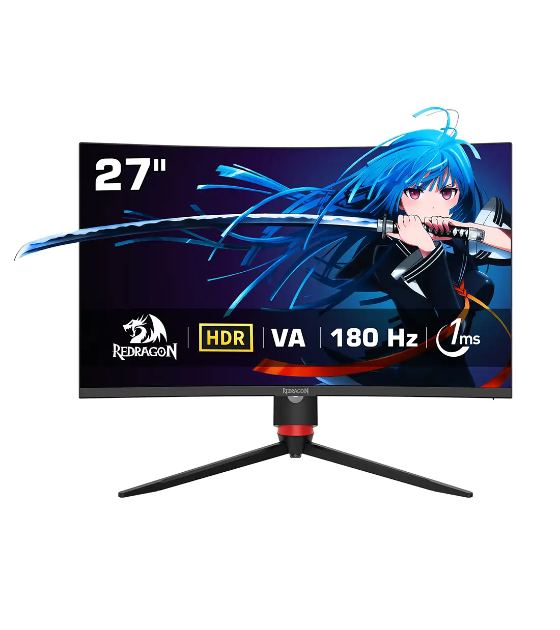 Redragon GMQ2712RVC 27 Inch Full HD 1ms 180Hz Gaming Monitor