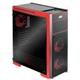 Green Z3 CRYSTAL RED TEMPERED GLASS Mid Tower Case
