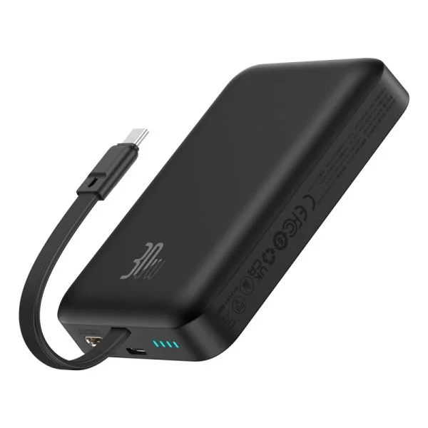 پاوربانک باسئوس مدل Airpow Magnetic Fast Charge Type-C Black ظرفیت 10000 میلی‌آمپر 30 وات