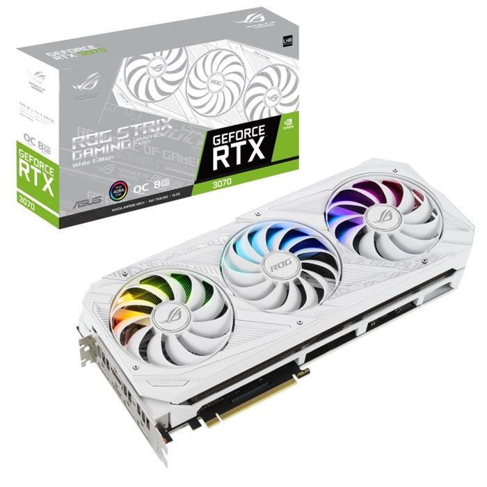 کارت گرافیک ایسوس ROG STRIX RTX3070 O8G WHITE V2 8G