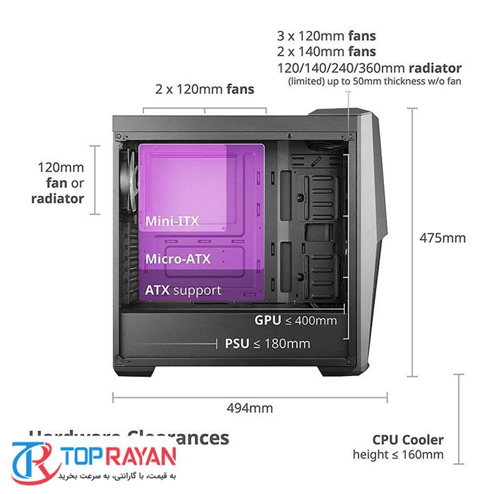کیس کولرمستر مدل Master Box MB۵۰۰ - 4