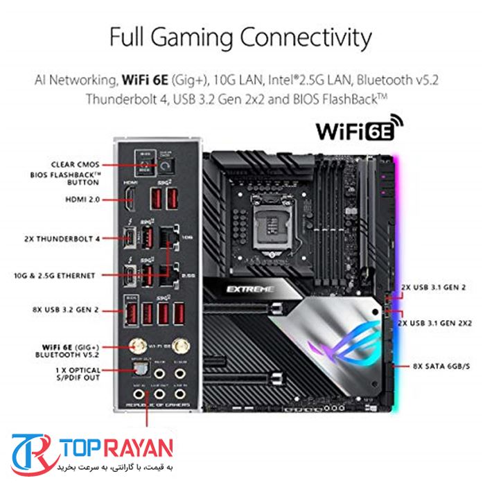 مادربرد ایسوس مدل ROG Maximus XIII WiFi Z590 سوکت 1200 - 6