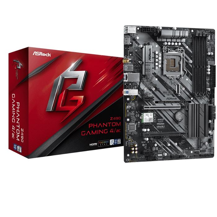 مادربرد ازراک مدل Z490 Phantom Gaming 4/ac سوکت 1200