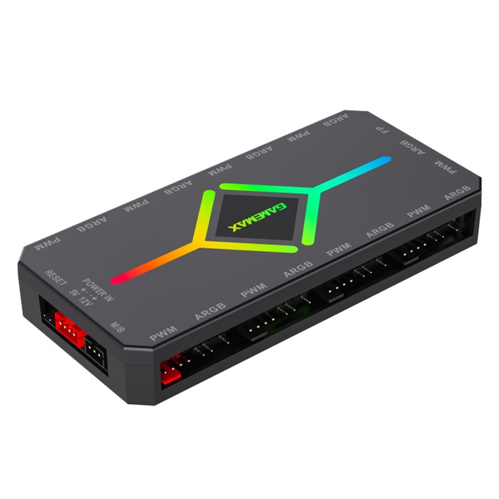 کنترل نورپردازی و سرعت فن گیم مکس V4.0 ARGB HUB PWM BK - 2