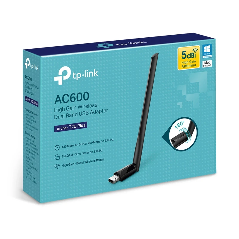 کارت شبکه USB بی‌سیم AC600 تی پی-لینک مدل Archer T2U Plus - 5