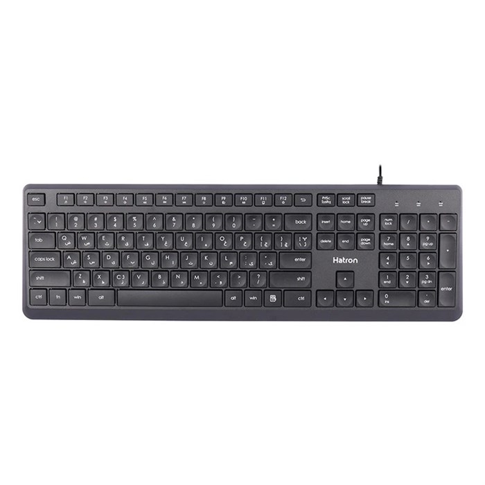 کیبورد و ماوس باسیم هترون مدل HKC215، سوییچ ممبران ، Full-Size - 3