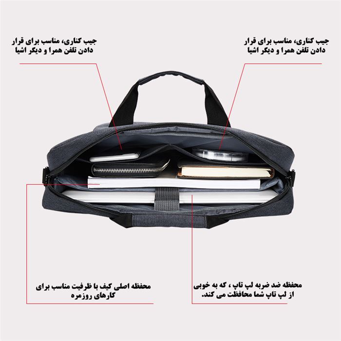 کیف لپ تاپ مدل 1030 مناسب برای لپ تاپ 15.6 اینچی - 6