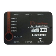 LimeStone LSHS0501 HDMI 5×1 Switch W/IR 3D Support 4Kx2K With Remote Control