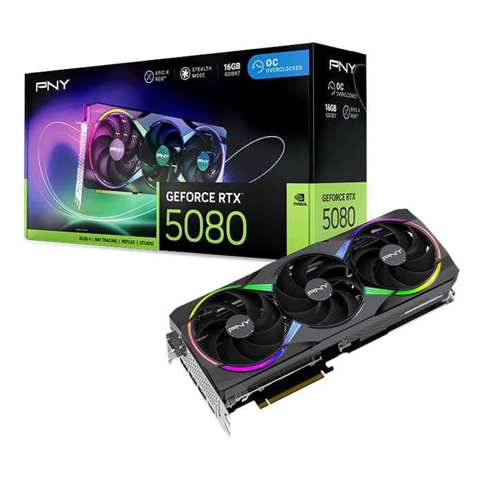کارت گرافیک پی ان وای GeForce RTX 5080 EPIC-X 16GB ARGB