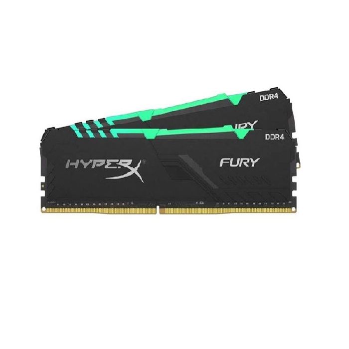 رم دوکاناله کینگستون HyperX FURY Beast RGB DDR4 16GB 3200MHz